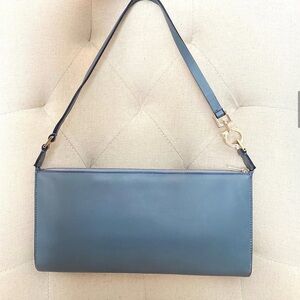 Vintage Salvatore Ferragamo Blue Leather Shoulder Bag